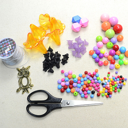 Rideau de perles avec de belles fleurs en acrylique-2