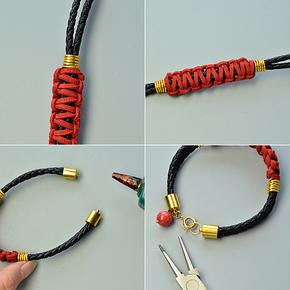 Faux Suede Cord Braided Bracelet-4