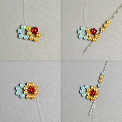 Pearl Bead Flower Bracelets-4