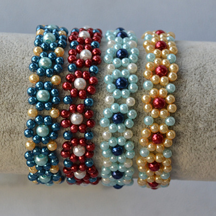 Bracelets de fleurs en perles de perles-8