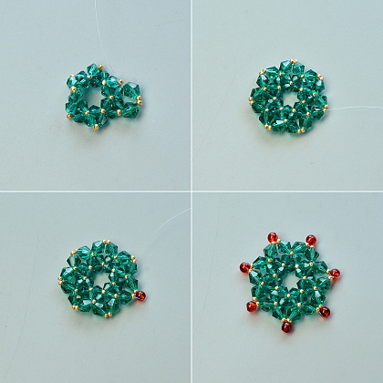 Collier pendentif fleur en perles de verre-4