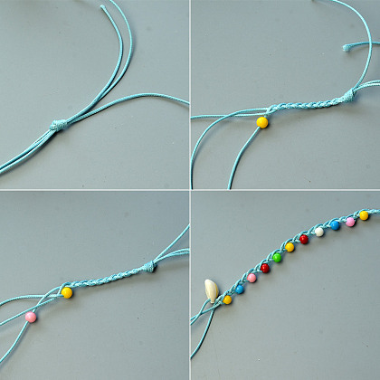 Collier à pendentif en perles de coquillage en spirale-3