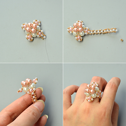 Pearl Beads Stitch Ring-5