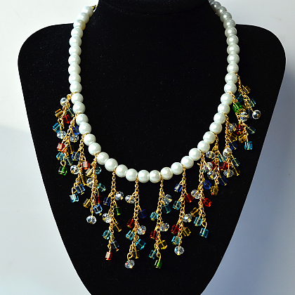 Cube Glass Beads Pendant Necklace | Pandahall Inspiration Projects