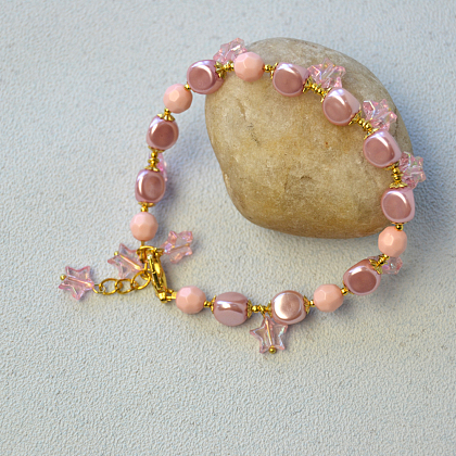 Bracelet pendentif en perles étoiles en acrylique transparent-5