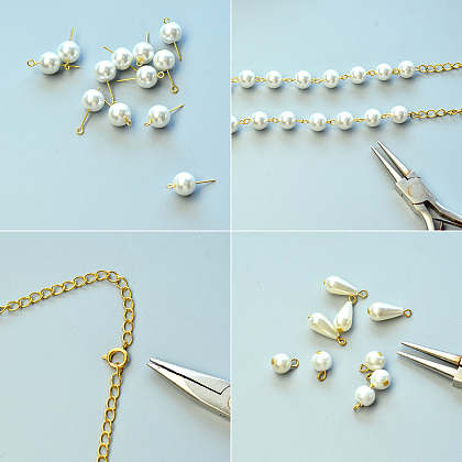Pendentifs en argile polymère et collier de perles-3