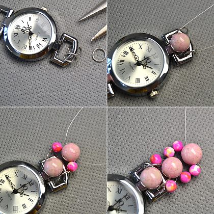 Bracelet de montre en perles de jade-3