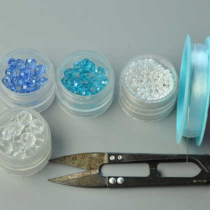 Браслет из хрустальных бусин с акриловыми бусинами из искусственного жемчуга-2