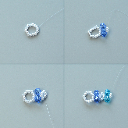 Браслет из хрустальных бусин с акриловыми бусинами из искусственного жемчуга-3