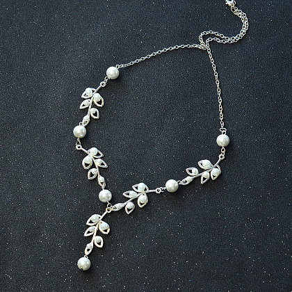 Collier pendentif branche de style tibétain avec perles nacrées-6