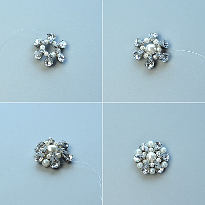 Pearl Beads and Rhinestone Beads Ring-3