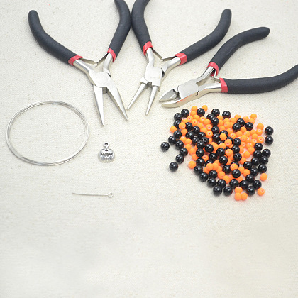 Bracelet noir et orange pour halloween-2