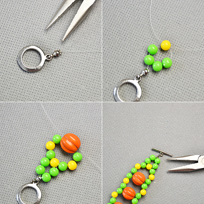 Bracelet de perles de citrouille turquoise-3