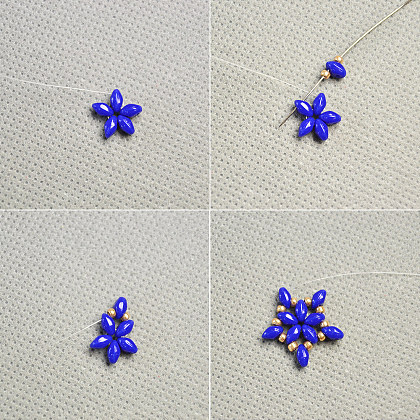 Star Stitch Necklace with Gemstone Pendant-3