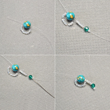 Bracelet délicat en point de perles turquoise-3