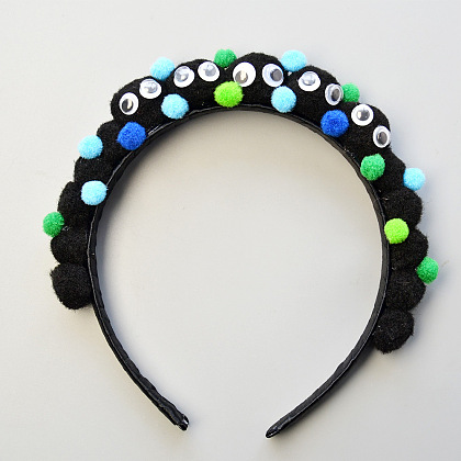 Pom Pom Balls Hair Band with Wiggle Googly Eyes-5