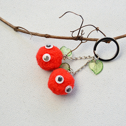 Cherry Key Chains with Wiggle Googly Eyes-4