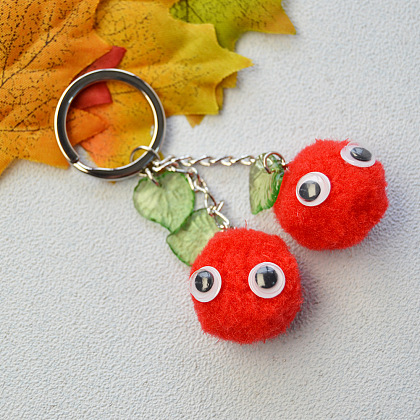 Cherry Key Chains with Wiggle Googly Eyes-5