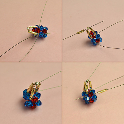 Boucles d'oreilles pendantes en forme d'étoile étincelante avec perles de verre et perles bombées-5
