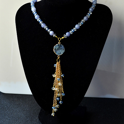 Drusy Agate Tassel Necklace with Quartz Beads | Pandahall Inspiration ...