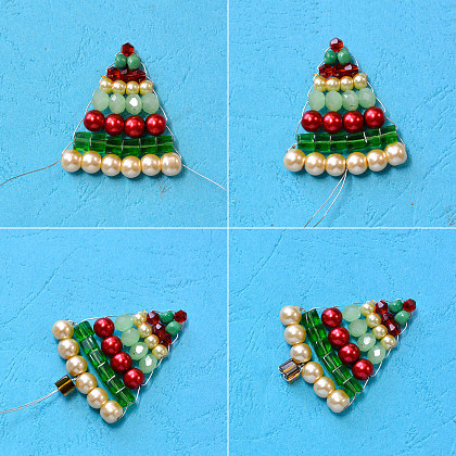 Ensemble de bijoux en forme d'arbre de Noël en perles-6