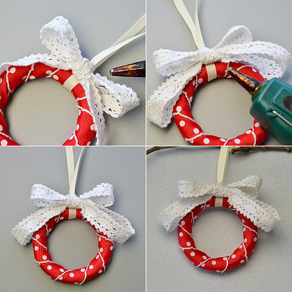 Grosgrain Ribbon Wreath Decoration for Christmas-4