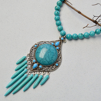 Turquoise Statement Necklace-5