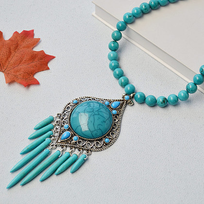 Turquoise Statement Necklace-6