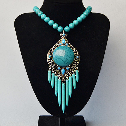 Turquoise Statement Necklace-1