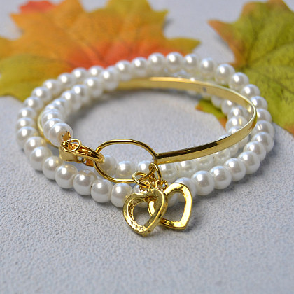 Bracelet de perles blanches-1