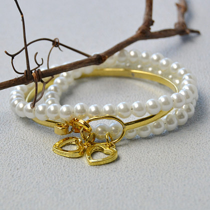 Bracelet de perles blanches-6