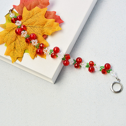 Crackle Beads Christmas-themed Bracelet-1