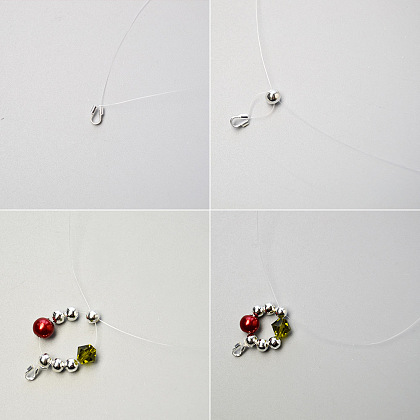 Bracelet de perles de verre et de perles de couleurs de Noël-3