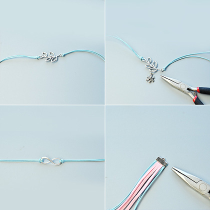 Браслет из искусственной замши со звеньями из сплава-3