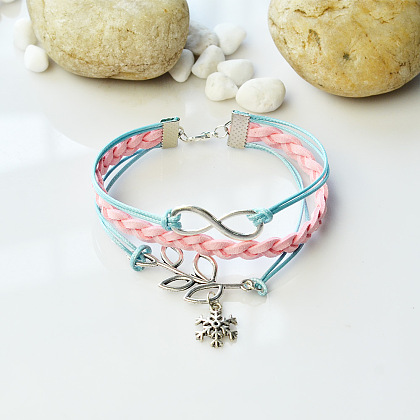 Браслет из искусственной замши со звеньями из сплава-5