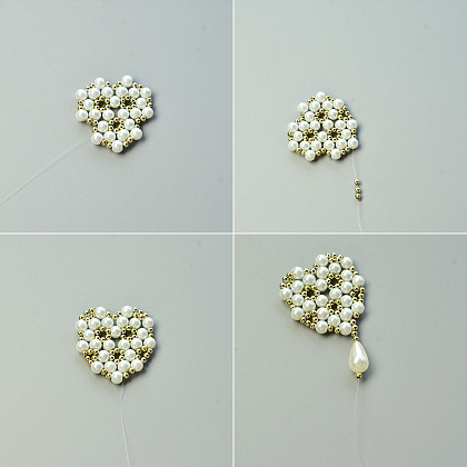 Collier en point de perles en forme de coeur pour la saint-valentin-5