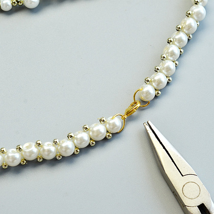 Heart-shaped Pearl Beads Stitch Necklace for Valentine's Day-8