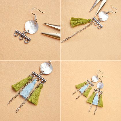 Cotton Tassel Pendants Earrings-3