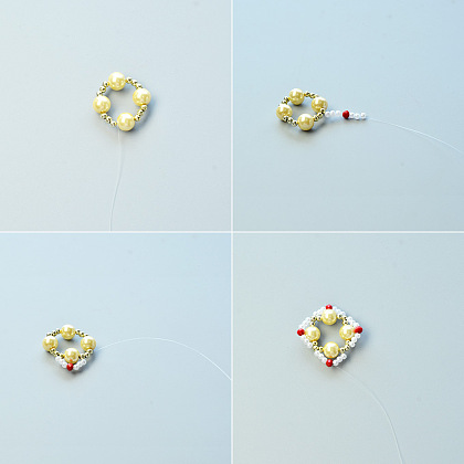 Bracelet fleur perlé-3
