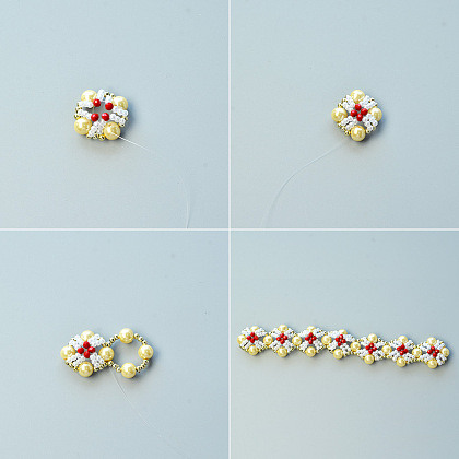 Bracelet fleur perlé-4