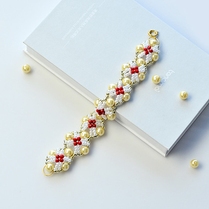 Bracelet fleur perlé-7