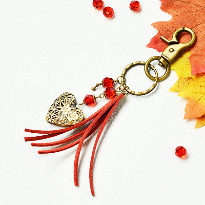 Porte-clés pendentif médaillon creux en forme de cœur pour la saint-valentin-4