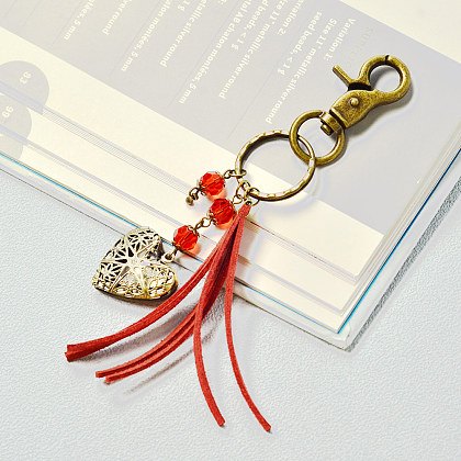 Porte-clés pendentif médaillon creux en forme de cœur pour la saint-valentin-5