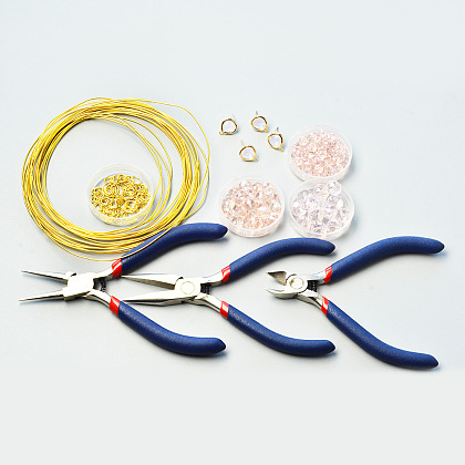 Boucles d'oreilles pendantes en perles de verre galvanisées roses-2