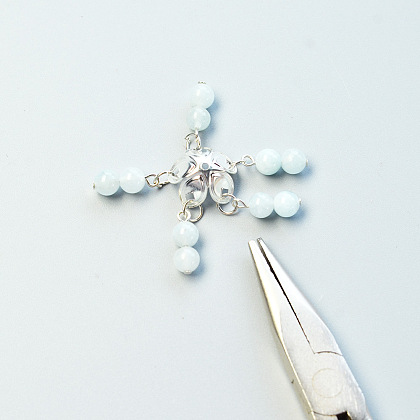 Perles de pierres précieuses boucles d'oreilles chandelier-4