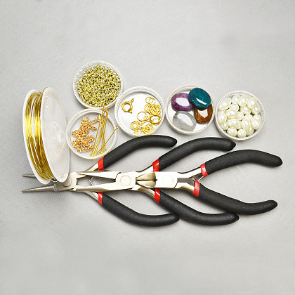 Bracelet enveloppé de fil de perles de pierres précieuses acryliques avec des perles de perles de goutte-2