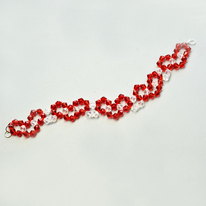 Romantico braccialetto con perline di cristallo con motivo a cuore-5