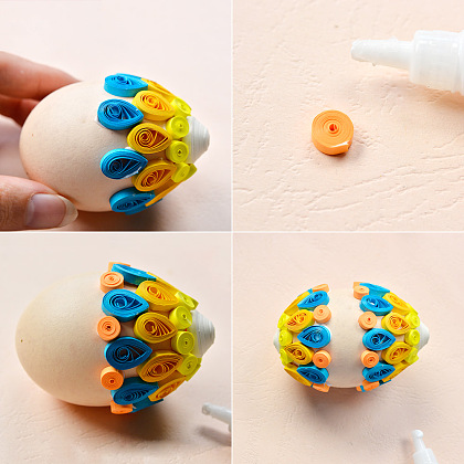Разноцветные пасхальные яйца в стиле квиллинг для детей-6