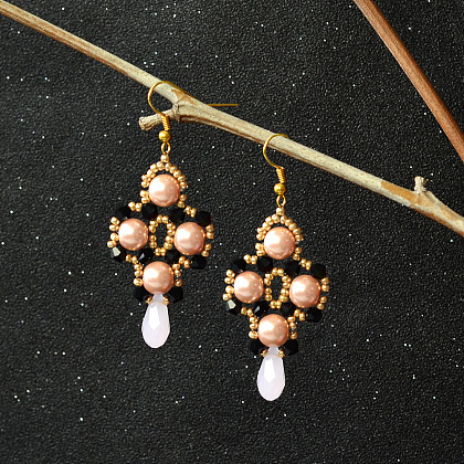 Earrings with Rhombus Seed Beads-7