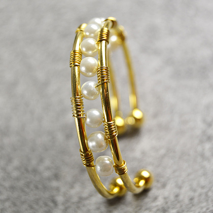 Bracelet doré avec perles-5